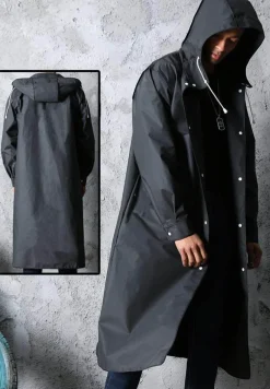 Eleganter dicker Unisex-Regenmantel mit Kapuze
