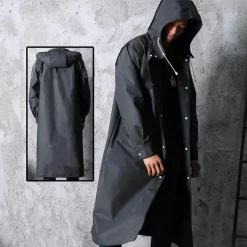 Eleganter dicker Unisex-Regenmantel mit Kapuze