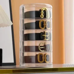 Eleganter drehbarer Schmuck-Organizer – Transparente, mehrschichtige Aufbewahrungsbox