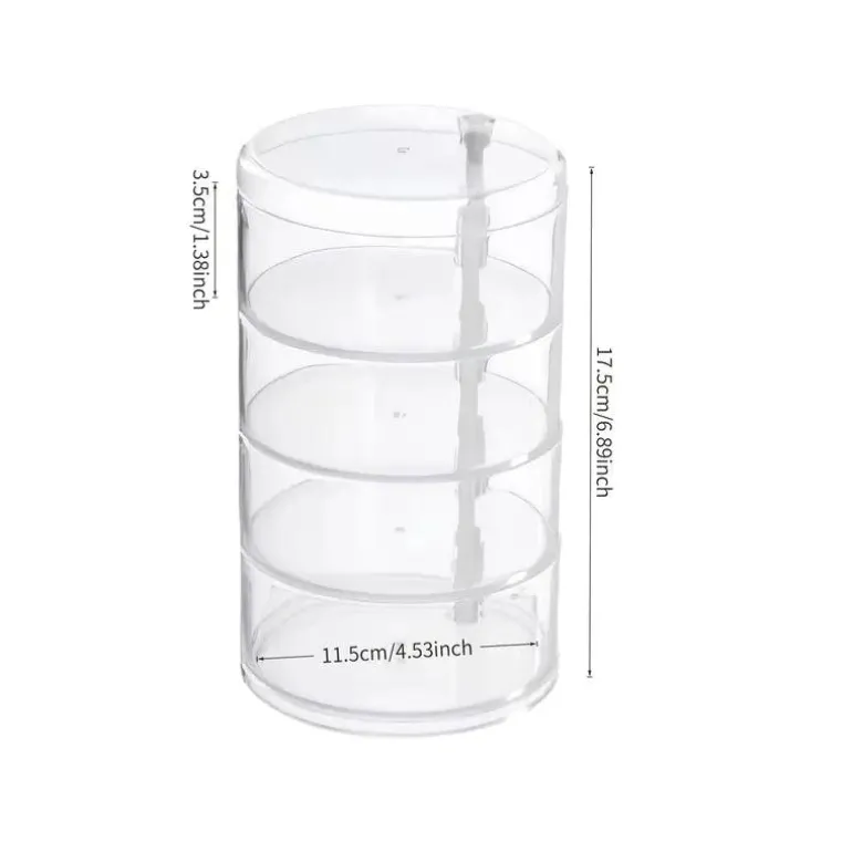 Eleganter drehbarer Schmuck-Organizer – Transparente, mehrschichtige Aufbewahrungsbox