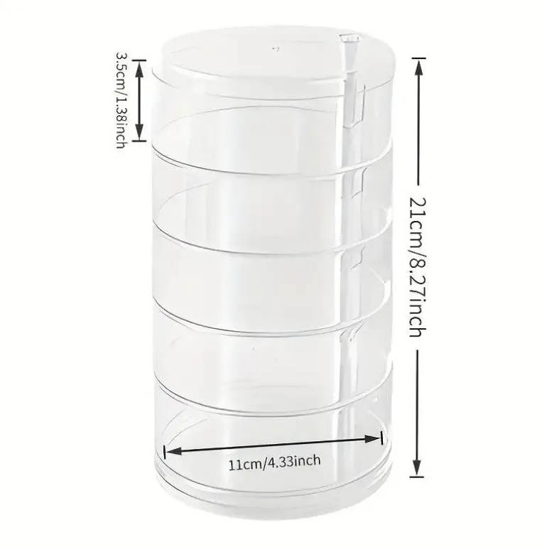 Eleganter drehbarer Schmuck-Organizer – Transparente, mehrschichtige Aufbewahrungsbox