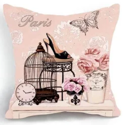 Eleganter Kissenbezug mit Blumenvase – luxuriöser Kissenbezug für die Inneneinrichtung