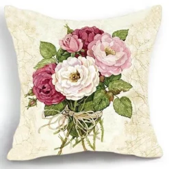 Eleganter Kissenbezug mit Blumenvase – luxuriöser Kissenbezug für die Inneneinrichtung