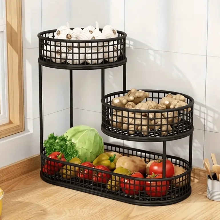 Eleganter mehrstöckiger Obstkorb aus Metall – luxuriöses dekoratives Design