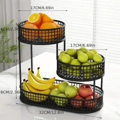 Eleganter mehrstöckiger Obstkorb aus Metall – luxuriöses dekoratives Design