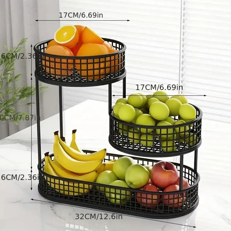 Eleganter mehrstöckiger Obstkorb aus Metall – luxuriöses dekoratives Design