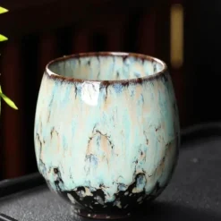 Elegantes handgefertigtes chinesisches Kaffeetassen-Set aus Kiln-Keramik – 250 ml Kung-Fu-Teetassen