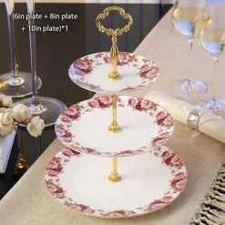 Elegantes Obstteller-Set aus Bone China mit Tortenständer – Buffetgeschirr