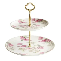 Elegantes Royal Rose Teeservice - Teekanne, Teetassen, Milchkännchen, Zuckerdose, Untertasse