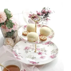 Elegantes Royal Rose Teeservice - Teekanne, Teetassen, Milchkännchen, Zuckerdose, Untertasse