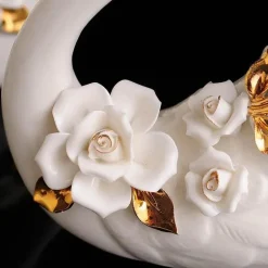 Elegantes Schwanenskulpturen-Set – Keramik-Heimdekor, Hochzeitsgeschenk