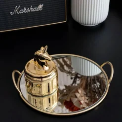 Elegantes Serviertablett aus Spiegelglas – dekoratives Präsentationstablett