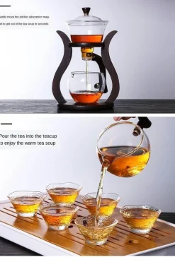 Elegantes Tee-Ei-Set aus Glas – magnetisches Brühzubehör