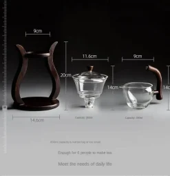 Elegantes Tee-Ei-Set aus Glas – magnetisches Brühzubehör