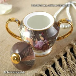 Elegantes Teeservice aus Bone China – inklusive Zuckerdose und Sahnegießer für die Unterhaltung