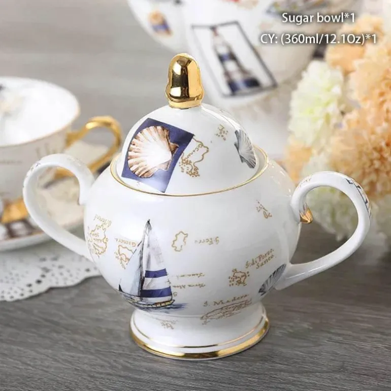 Elegantes Teeservice aus Bone China – inklusive Zuckerdose und Sahnegießer für die Unterhaltung