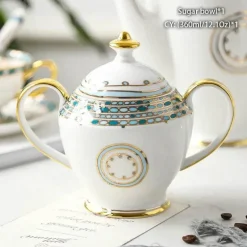 Elegantes Teeservice aus Bone China – inklusive Zuckerdose und Sahnegießer für die Unterhaltung