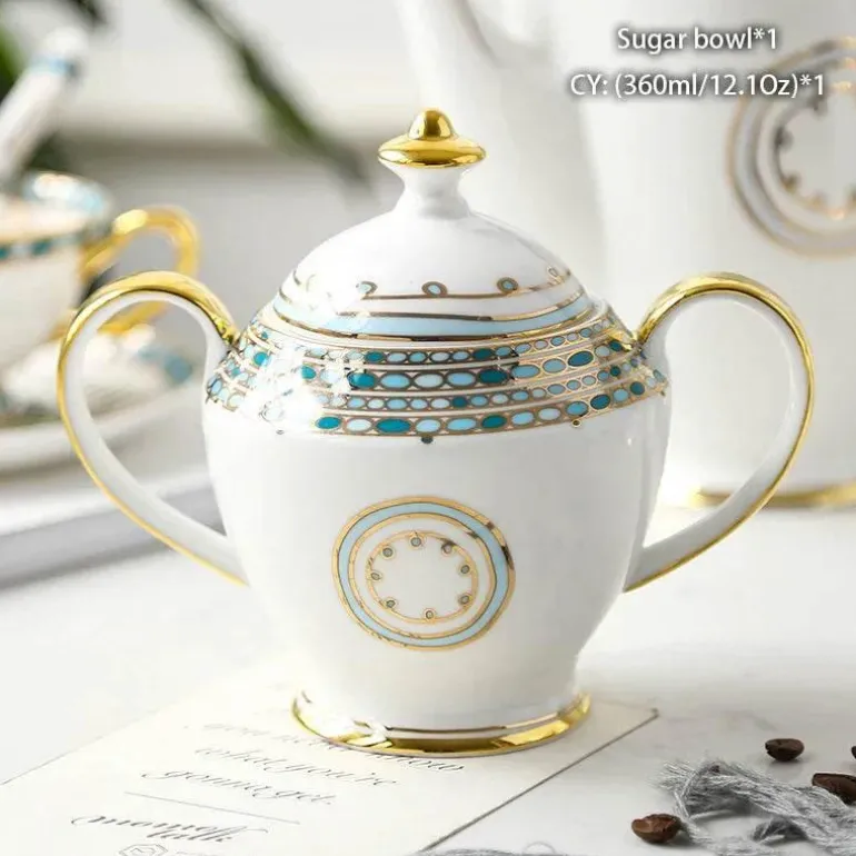 Elegantes Teeservice aus Bone China – inklusive Zuckerdose und Sahnegießer für die Unterhaltung