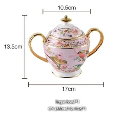 Elegantes Teeservice aus Bone China – inklusive Zuckerdose und Sahnegießer für die Unterhaltung