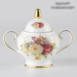 Elegantes Teeservice aus Bone China – inklusive Zuckerdose und Sahnegießer für die Unterhaltung