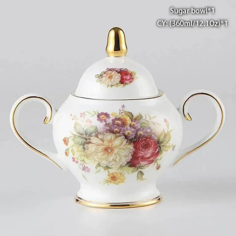 Elegantes Teeservice aus Bone China – inklusive Zuckerdose und Sahnegießer für die Unterhaltung