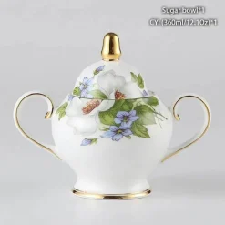 Elegantes Teeservice aus Bone China – inklusive Zuckerdose und Sahnegießer für die Unterhaltung