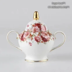 Elegantes Teeservice aus Bone China – inklusive Zuckerdose und Sahnegießer für die Unterhaltung