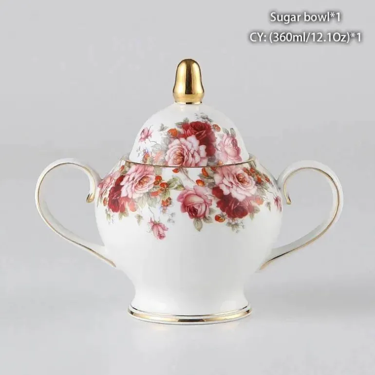 Elegantes Teeservice aus Bone China – inklusive Zuckerdose und Sahnegießer für die Unterhaltung