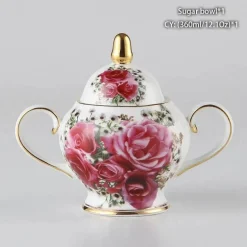Elegantes Teeservice aus Bone China – inklusive Zuckerdose und Sahnegießer für die Unterhaltung
