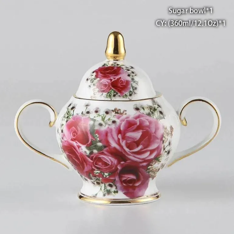 Elegantes Teeservice aus Bone China – inklusive Zuckerdose und Sahnegießer für die Unterhaltung