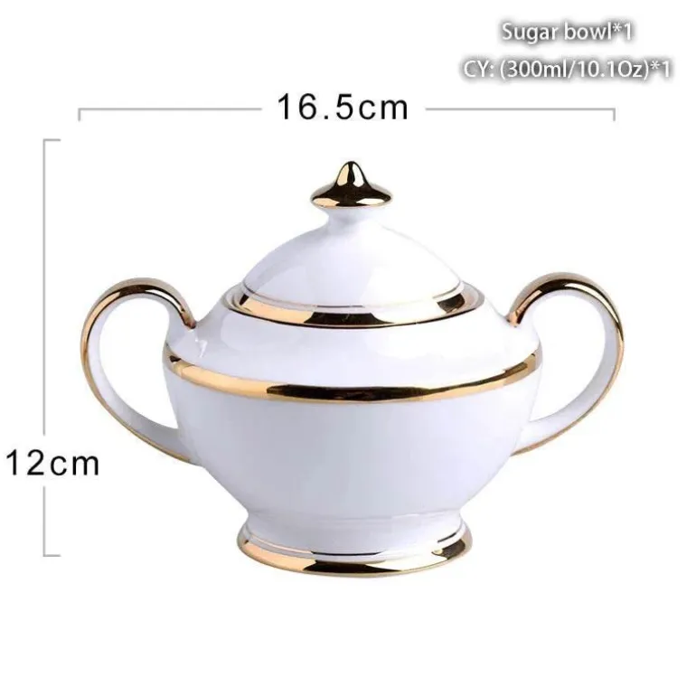 Elegantes Teeservice aus Bone China – inklusive Zuckerdose und Sahnegießer für die Unterhaltung
