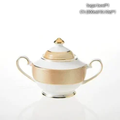 Elegantes Teeservice aus Bone China – inklusive Zuckerdose und Sahnegießer für die Unterhaltung