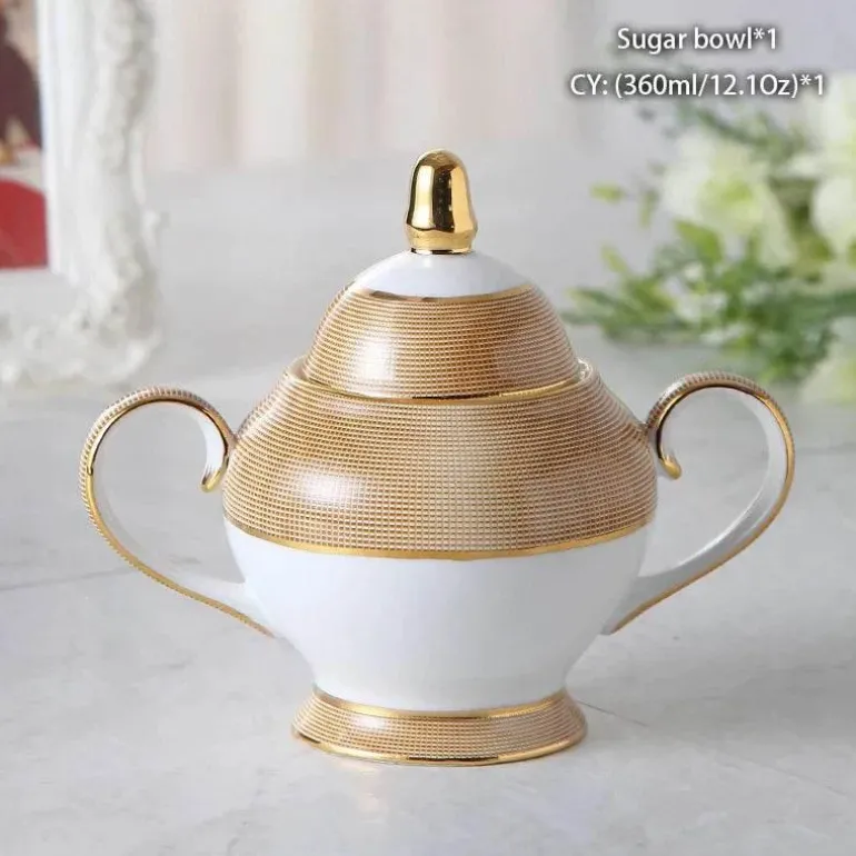 Elegantes Teeservice aus Bone China – inklusive Zuckerdose und Sahnegießer für die Unterhaltung