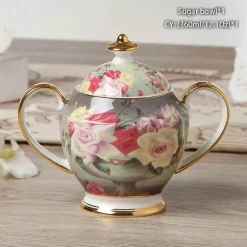 Elegantes Teeservice aus Bone China – inklusive Zuckerdose und Sahnegießer für die Unterhaltung