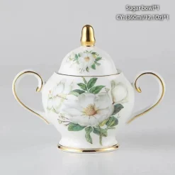 Elegantes Teeservice aus Bone China – inklusive Zuckerdose und Sahnegießer für die Unterhaltung