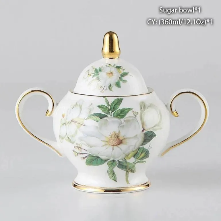 Elegantes Teeservice aus Bone China – inklusive Zuckerdose und Sahnegießer für die Unterhaltung