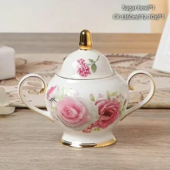 Elegantes Teeservice aus Bone China – inklusive Zuckerdose und Sahnegießer für die Unterhaltung