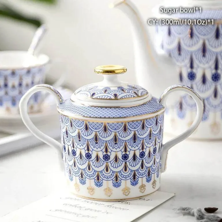Elegantes Teeservice aus Bone China – inklusive Zuckerdose und Sahnegießer für die Unterhaltung