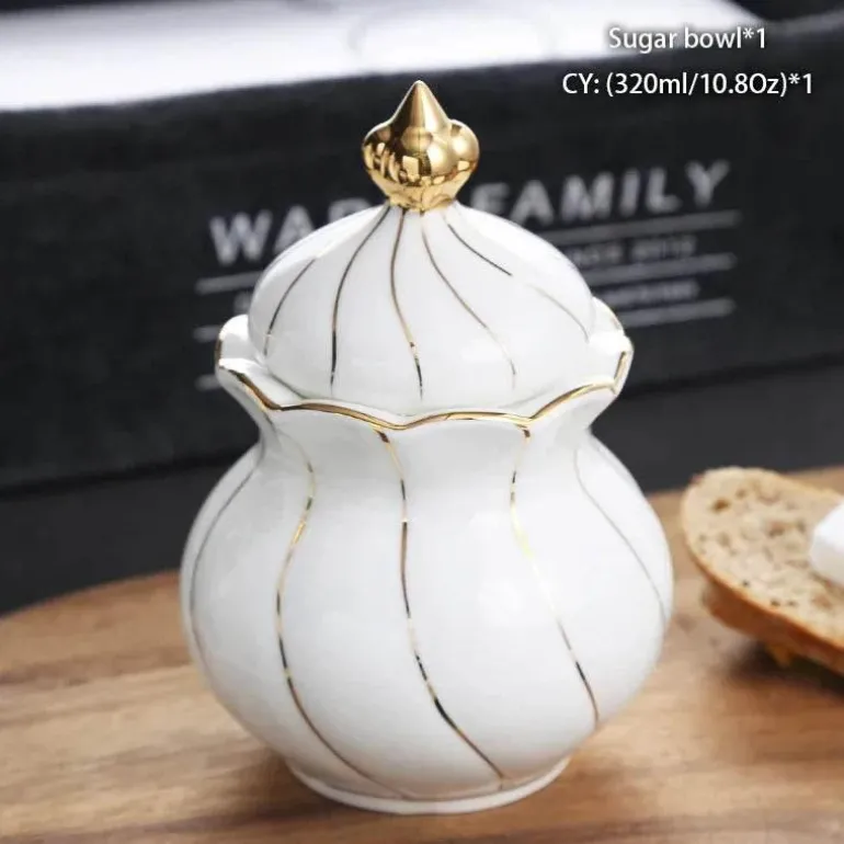 Elegantes Teeservice aus Bone China – inklusive Zuckerdose und Sahnegießer für die Unterhaltung