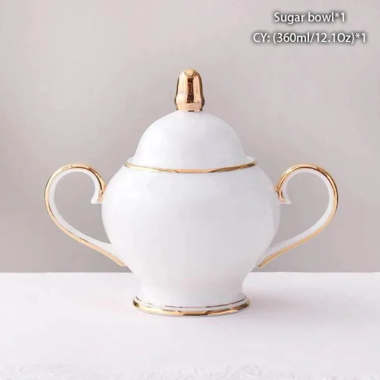 Elegantes Teeservice aus Bone China – inklusive Zuckerdose und Sahnegießer für die Unterhaltung