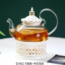 Elegantes Teeservice aus Porzellan mit Kerzenwärmer aus Glas – das perfekte Geschenk für Teeliebhaber