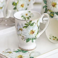 Elegantes Teetassen-Set aus Bone China – Kaffeebecher-Set aus Porzellan