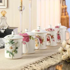 Elegantes Teetassen-Set aus Bone China – Kaffeebecher-Set aus Porzellan