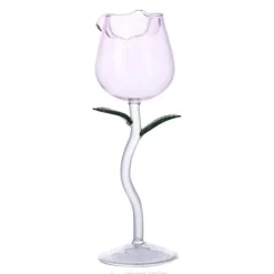 Elegantes Weinglas in Rosenform – Dekoratives Glas für besondere Anlässe