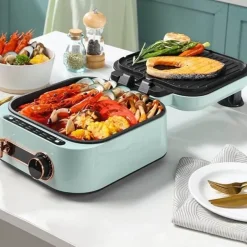 Elektrische doppelseitige Backform – Vielseitiger Grill-Kocher zum Wenden