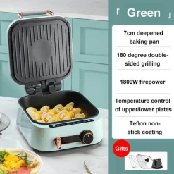 Elektrische doppelseitige Backform – Vielseitiger Grill-Kocher zum Wenden