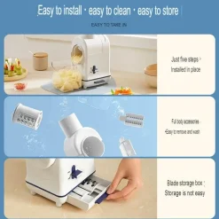 Elektrische Reibe - Einstellbares professionelles Multi-Chop-Küchenwerkzeug