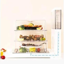 Elektrischer Dampfgarer mit großer Kapazität - Mehrschichtige, faltbare Kochbox