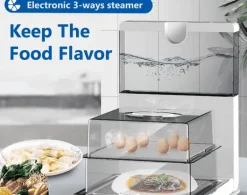 Elektrischer Dampfgarer mit großer Kapazität - Mehrschichtige, faltbare Kochbox