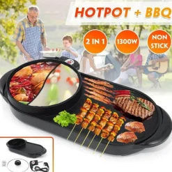 Elektrischer Grill-Hotpot - Antihaft-Grillherd
